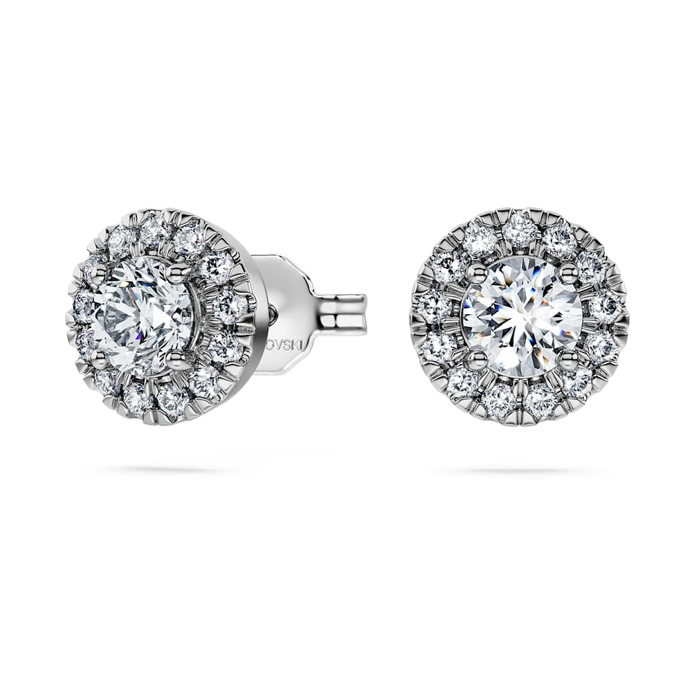 Eternity halo stud earrings, Lab-grown diamonds ct tw, Round shape