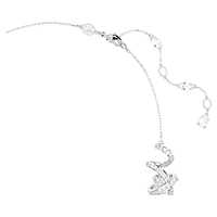 Hyperbola necklace, Mixed cuts, White, Rhodium plated by SWAROVSKI