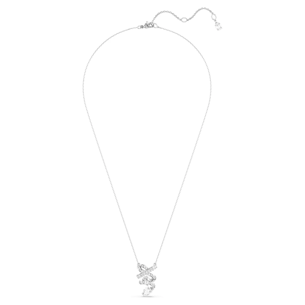 Hyperbola pendant, Mixed cuts, White, Rhodium plated by SWAROVSKI