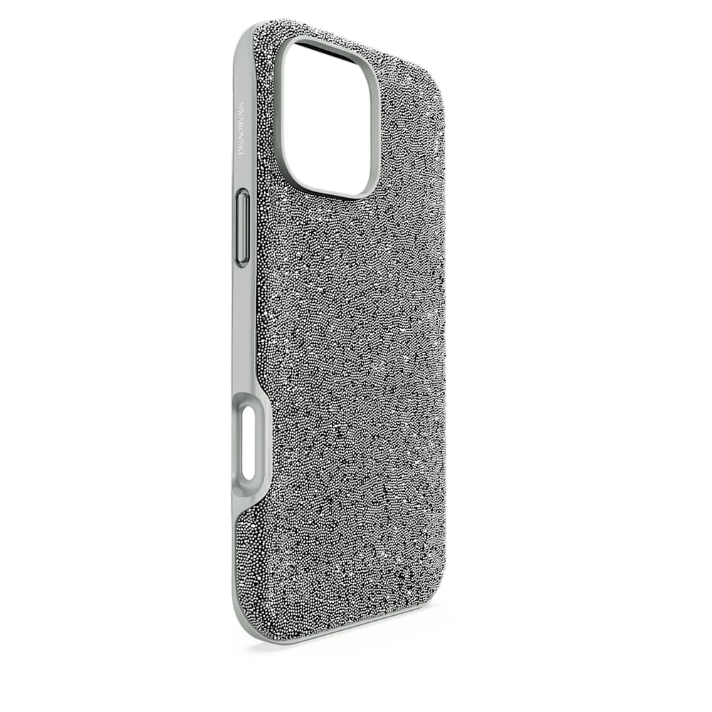 High smartphone case, iPhone® 16 Pro Max, Silver Tone by SWAROVSKI