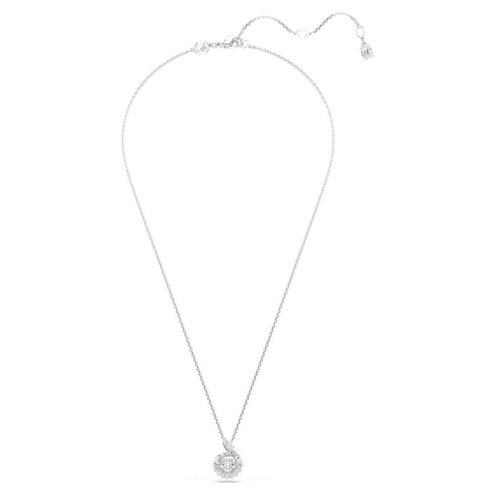 Snake pendant, Mixed cuts, Year of the Snake, White, Rhodium plated by SWAROVSKI