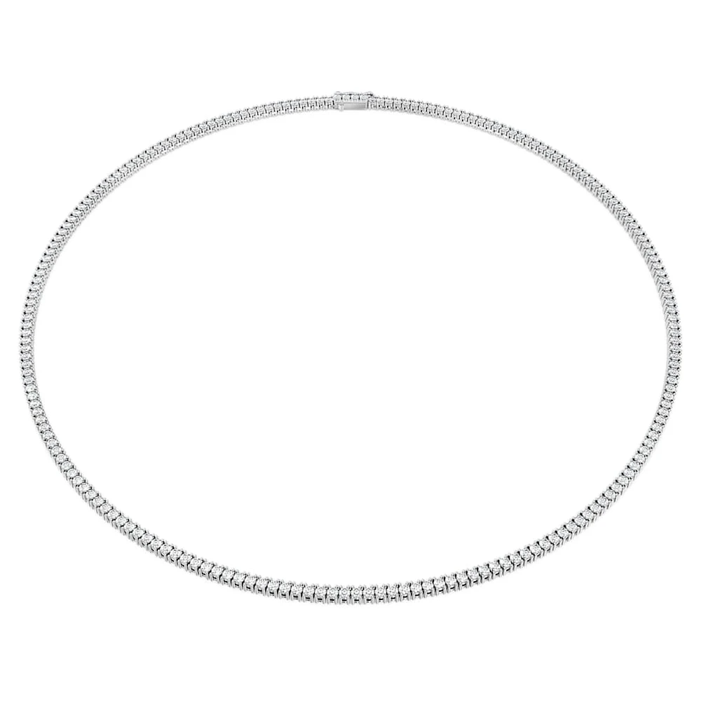 Eternity necklace, Lab-grown diamonds 7 ct tw, Round shape, 14K white gold by SWAROVSKI