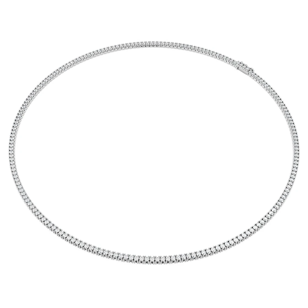 Eternity necklace, Lab-grown diamonds 7 ct tw, Round shape, 14K white gold by SWAROVSKI