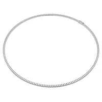 Eternity necklace, Lab-grown diamonds 7 ct tw, Round shape, 14K white gold by SWAROVSKI