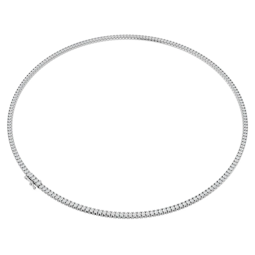 Eternity necklace, Lab-grown diamonds 7 ct tw, Round shape, 14K white gold by SWAROVSKI