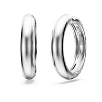 Eternity hoop earrings, Lab-grown diamonds 2 ct tw, Round shape, 14K white gold by SWAROVSKI