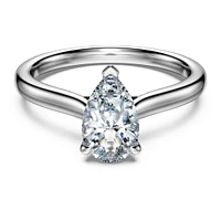 Eternity solitaire ring, Lab-grown diamonds 1 ct tw, Pear shape, 14K white gold by SWAROVSKI