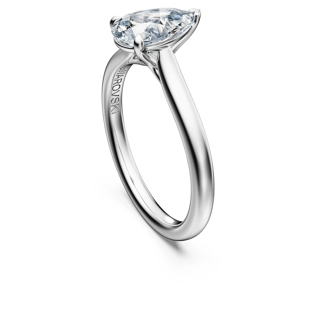 Eternity solitaire ring, Lab-grown diamonds 1 ct tw, Pear shape, 14K white gold by SWAROVSKI