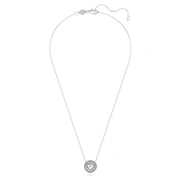 Eternity halo solitaire pendant, Lab-grown diamonds 2 ct tw, Round shape, 14K white gold by SWAROVSKI