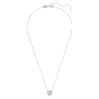 Eternity halo solitaire pendant, Lab-grown diamonds 1 ct tw, Round shape, 14K white gold by SWAROVSKI
