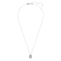 Eternity halo solitaire pendant, Lab-grown diamonds 1 ct tw, Pear shape, 14K white gold by SWAROVSKI