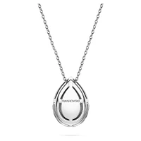 Eternity halo solitaire pendant, Lab-grown diamonds 1 ct tw, Pear shape, 14K white gold by SWAROVSKI
