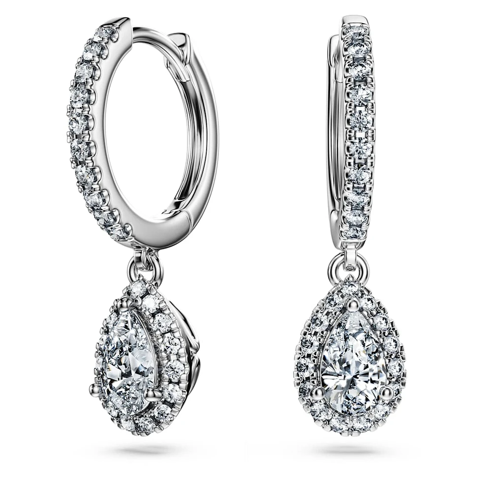 Eternity drop earrings, Lab-grown diamonds 1.25 ct tw, Mixed shapes, 14K white gold by SWAROVSKI