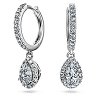 Eternity drop earrings, Lab-grown diamonds 1.25 ct tw, Mixed shapes, 14K white gold by SWAROVSKI