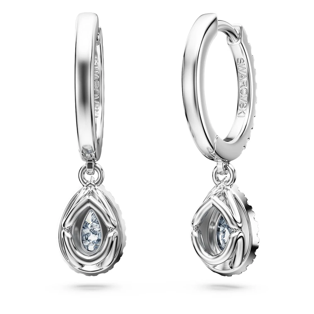 Eternity drop earrings, Lab-grown diamonds 1.25 ct tw, Mixed shapes, 14K white gold by SWAROVSKI