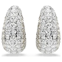 Sublima clip earrings, Round cut, Medium, White, Rhodium plated by SWAROVSKI