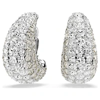 Sublima clip earrings, Round cut, Medium, White, Rhodium plated by SWAROVSKI