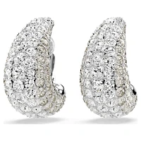 Sublima clip earrings, Round cut, Medium, White, Rhodium plated by SWAROVSKI