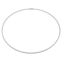 Eternity Tennis necklace, Lab-grown diamonds 3 ct tw, Round shape, 14K white gold by SWAROVSKI