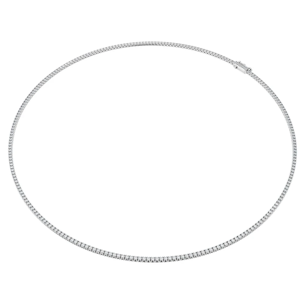 Eternity Tennis necklace, Lab-grown diamonds 3 ct tw, Round shape, 14K white gold by SWAROVSKI