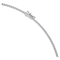 Eternity Tennis necklace, Lab-grown diamonds 3 ct tw, Round shape, 14K white gold by SWAROVSKI