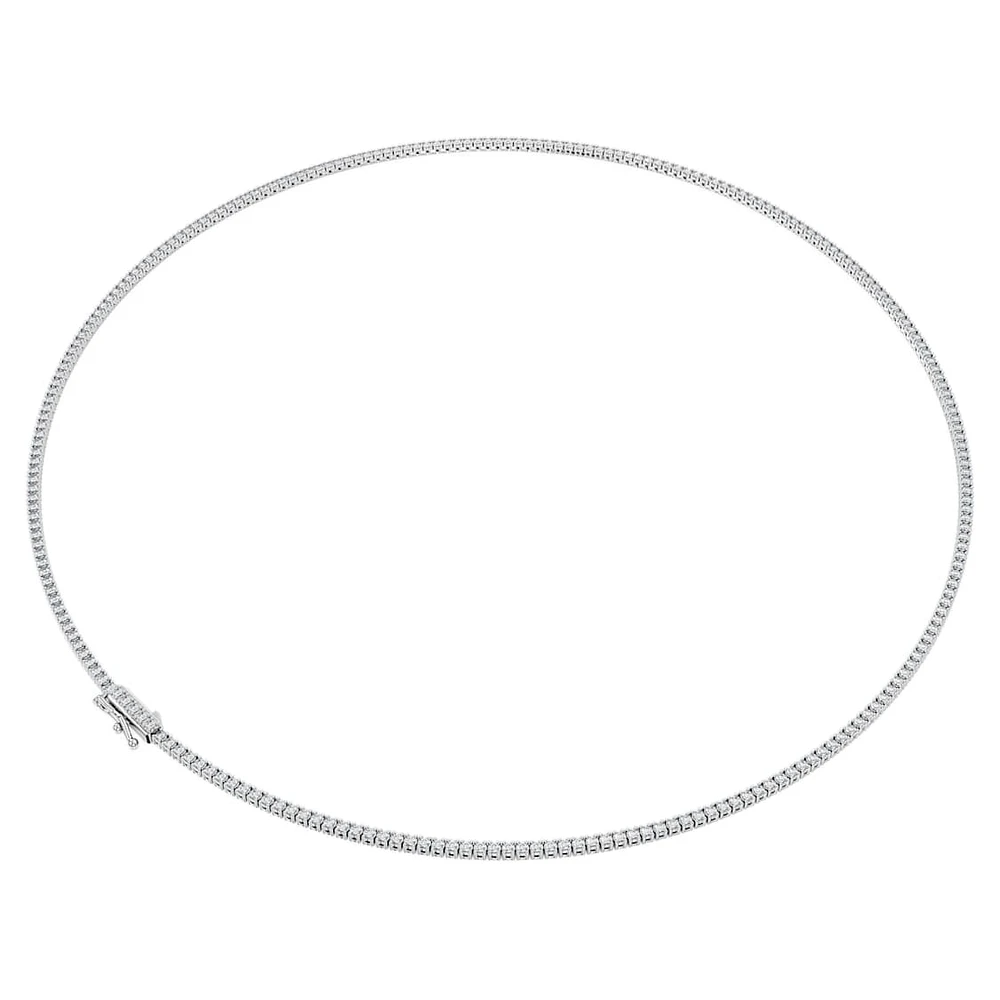 Eternity Tennis necklace, Lab-grown diamonds 3 ct tw, Round shape, 14K white gold by SWAROVSKI