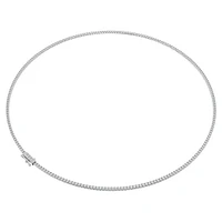 Eternity Tennis necklace, Lab-grown diamonds 3 ct tw, Round shape, 14K white gold by SWAROVSKI