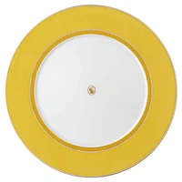 Signum dinner plate, Porcelain, Yellow by SWAROVSKI