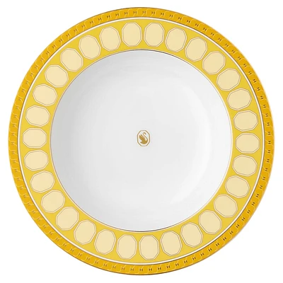Signum soup plate, Porcelain, Yellow by SWAROVSKI