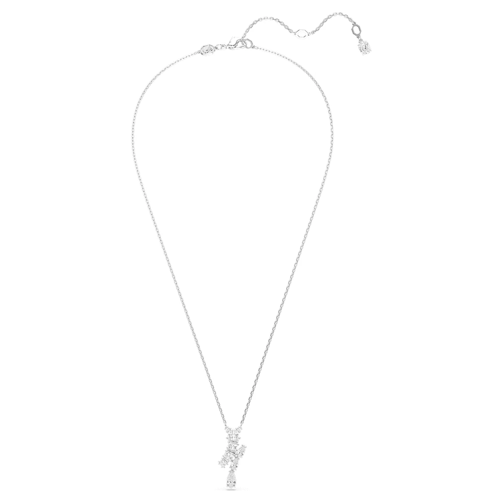 Matrix pendant, Mixed cuts, White, Rhodium plated by SWAROVSKI
