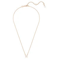 Stilla Attract pendant, Square cut, White, Rose gold-tone plated by SWAROVSKI