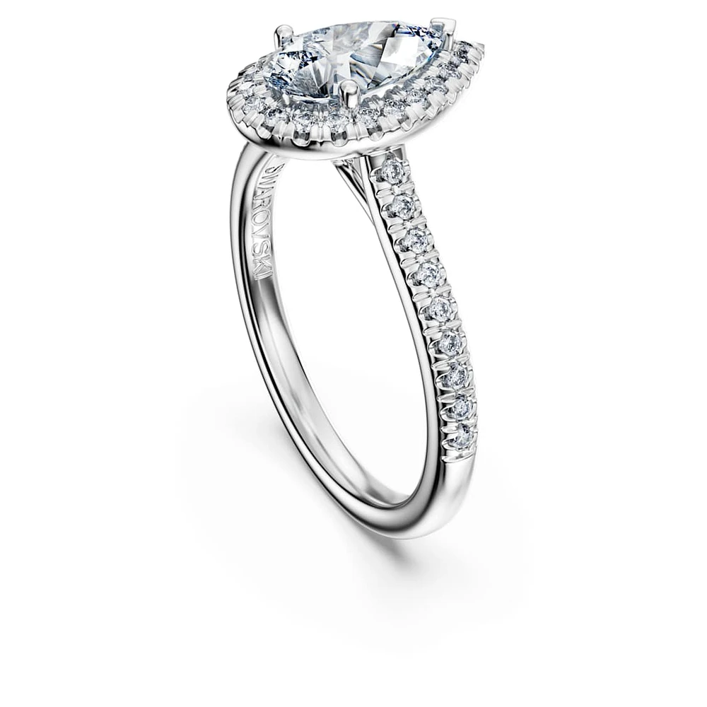 Eternity halo solitaire ring, Lab-grown diamonds 1.3 ct tw, Mixed shapes, 14K white gold by SWAROVSKI
