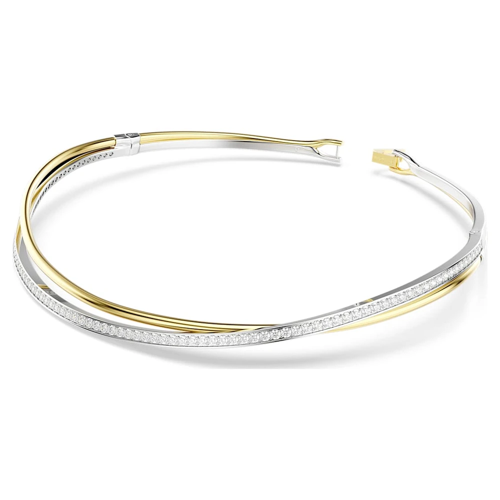 Hyperbola choker, Round cut, White, Mixed metal finish by SWAROVSKI