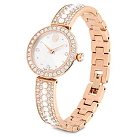 Matrix pearl bangle bangle watch, Swiss Made, Crystal bracelet, Rose gold-tone finish by SWAROVSKI