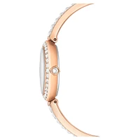Matrix pearl bangle bangle watch, Swiss Made, Crystal bracelet, Rose gold-tone finish by SWAROVSKI