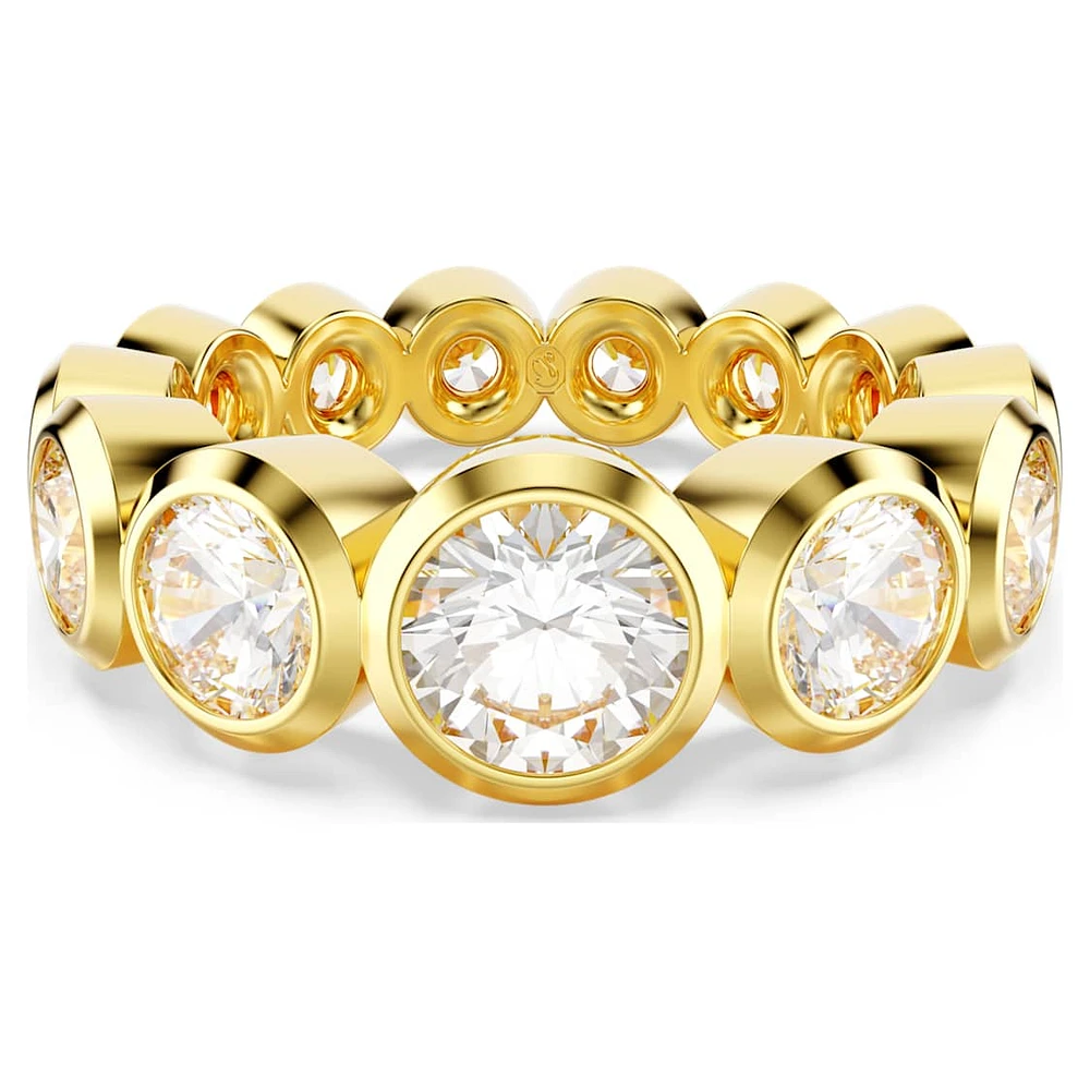 Imber ring, Mixed round cuts, White, Gold-tone plated by SWAROVSKI