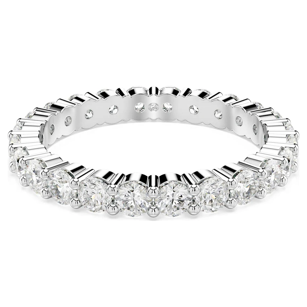 Matrix Vittore ring, Round cut, White, Silver-tone finish by SWAROVSKI