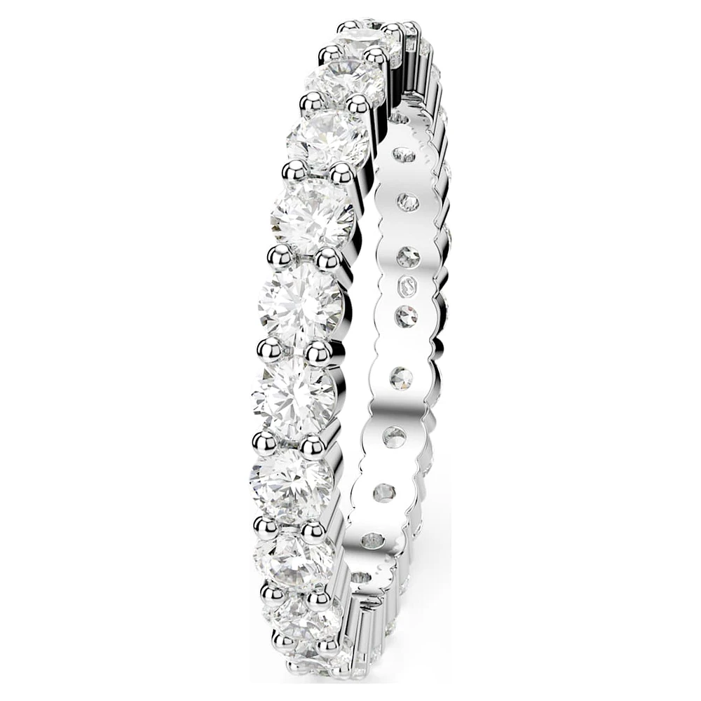 Matrix Vittore ring, Round cut, White, Silver-tone finish by SWAROVSKI