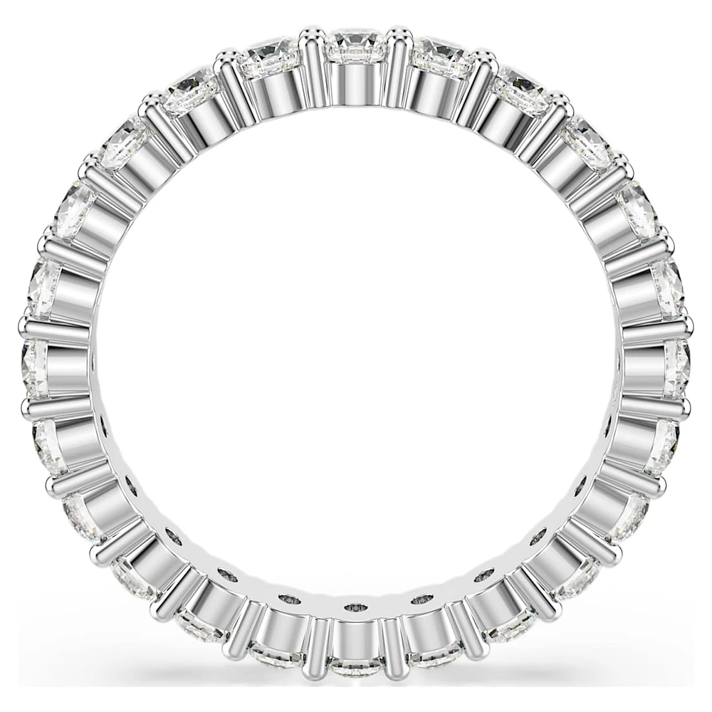 Matrix Vittore ring, Round cut, White, Silver-tone finish by SWAROVSKI