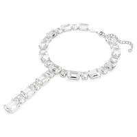 Millenia necklace, Mixed cuts, White, Rhodium plated by SWAROVSKI