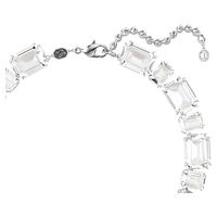 Millenia necklace, Mixed cuts, White, Rhodium plated by SWAROVSKI