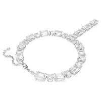 Millenia necklace, Mixed cuts, White, Rhodium plated by SWAROVSKI