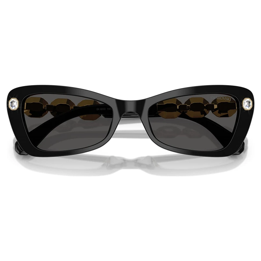 Sunglasses, Butterfly shape, SK6033, Black by SWAROVSKI