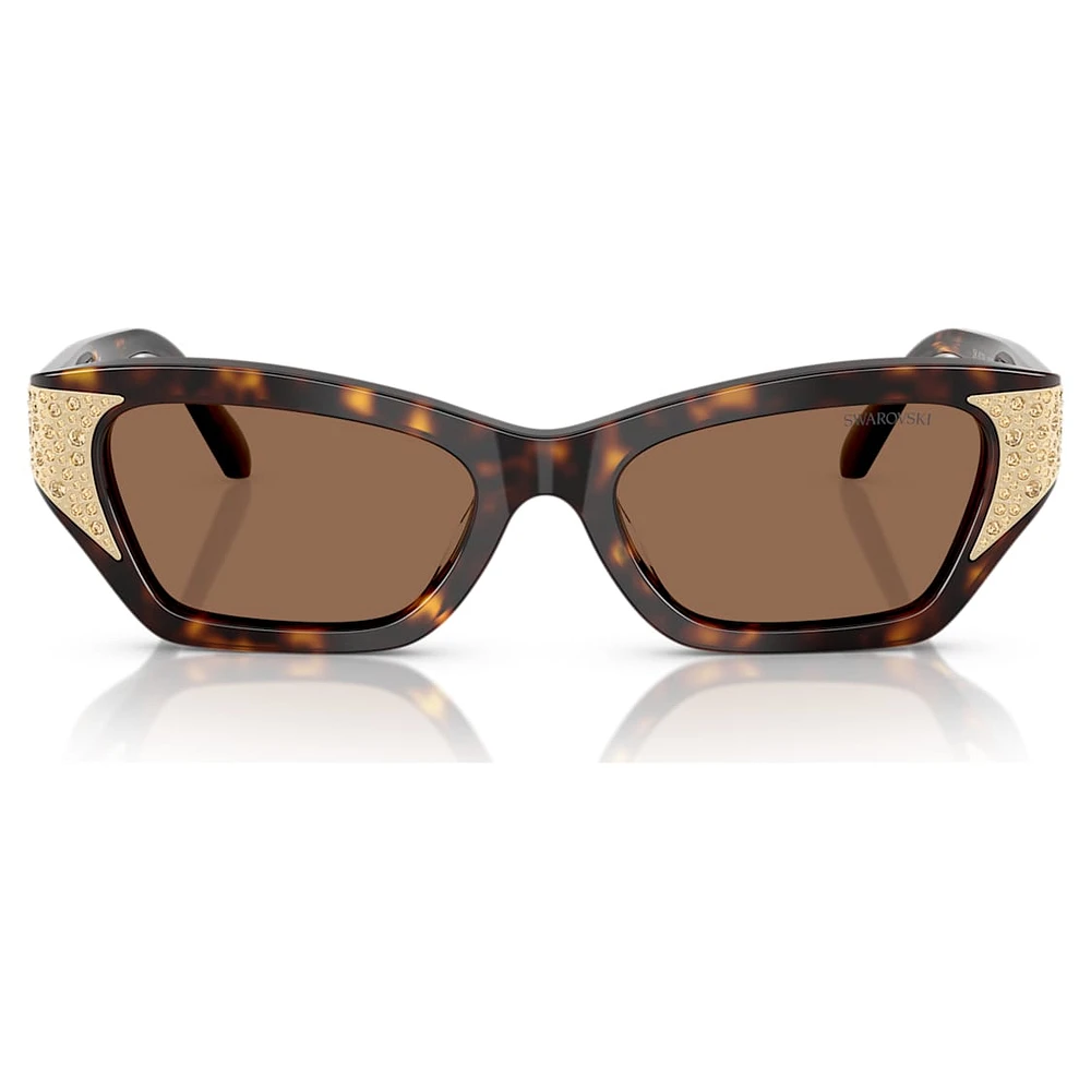 Sunglasses, Cat-Eye shape, SK6029, Brown by SWAROVSKI