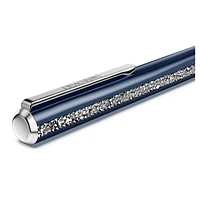 Shimmer ballpoint pen, Blue, Blue lacquered, chrome plated by SWAROVSKI