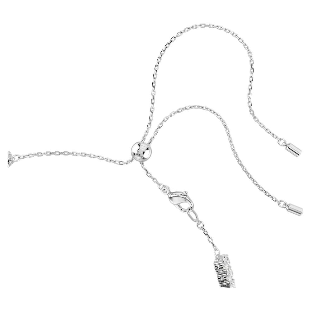 Matrix choker, Round cut, White, Rhodium plated by SWAROVSKI