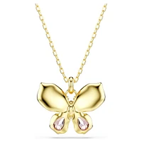 Idyllia pendant, Mixed cuts, Pavé, Butterfly, Multicolored, Gold-tone plated by SWAROVSKI