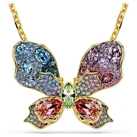 Idyllia pendant and brooch, Mixed cuts, Pavé, Butterfly, Multicoloured, Gold-tone plated by SWAROVSKI