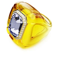 Dulcis cocktail ring, Cushion cut, Pavé, Yellow by SWAROVSKI