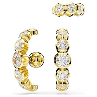 Imber ear cuff, Set (3), Round cut, White, Gold-tone plated by SWAROVSKI